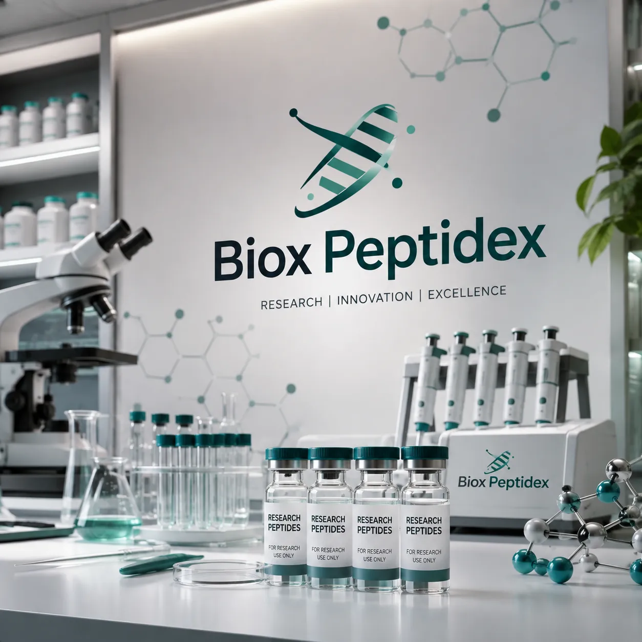 Biox Peptidex laboratory research environment and peptide materials
